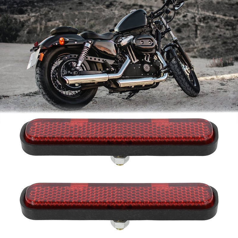 F FIERCE CYCLE Pair M5 or M6 Red Oval Universal Screw Mount Reflective Warning Reflector for Motorcycle Bike - Image 2